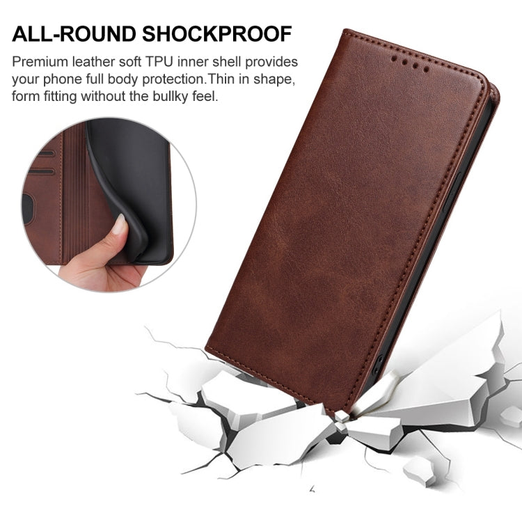 For Xiaomi 14 Pro Magnetic Closure Leather Phone Case(Brown) - 14 Pro Cases by buy2fix | Online Shopping UK | buy2fix