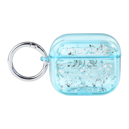 For AirPods 3 Silver Foil Epoxy Bluetooth Earphone Protective Case(Sky Blue) - For AirPods 3 by buy2fix | Online Shopping UK | buy2fix