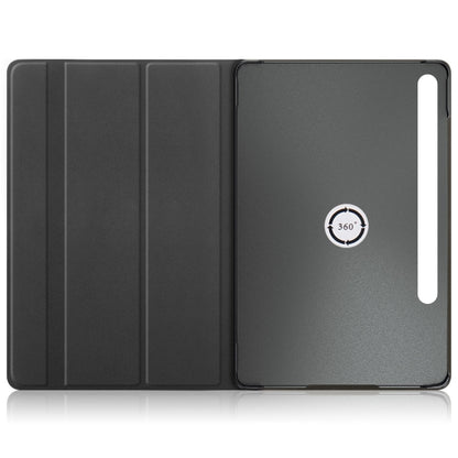 For Samsung Galaxy Tab S9+ 360 Rotation Stand Smart Leather Tablet Case(Grey) - Galaxy Tab S9+ Cases by buy2fix | Online Shopping UK | buy2fix