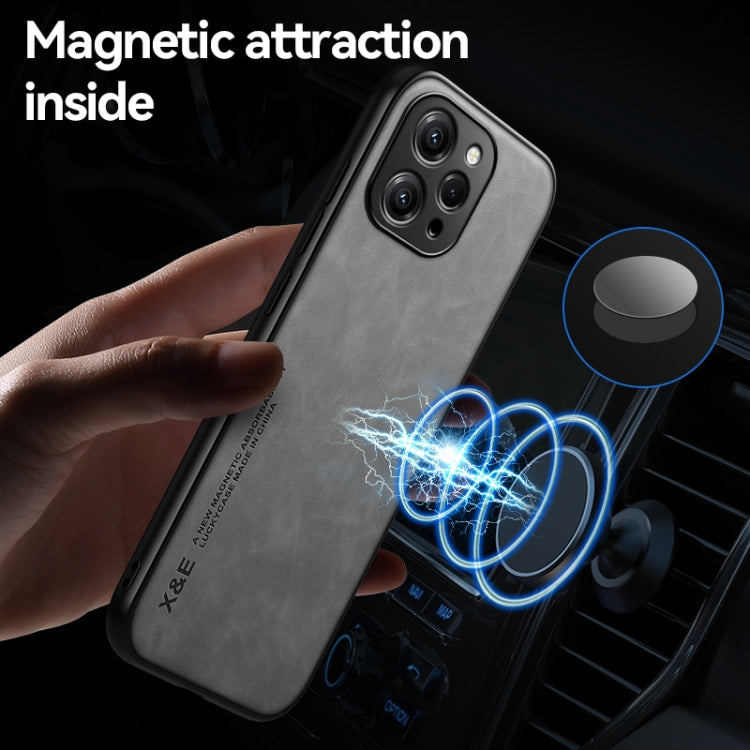 For Xiaomi Redmi Note 13 Pro+ 5G Skin Feel Magnetic Leather Back Phone Case(Dark Grey) - Note 13 Pro+ Cases by buy2fix | Online Shopping UK | buy2fix