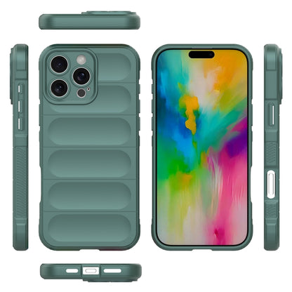 For iPhone 16 Pro Max Magic Shield TPU + Flannel Phone Case(Dark Green) - iPhone 16 Pro Max Cases by buy2fix | Online Shopping UK | buy2fix