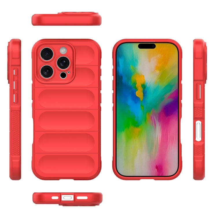 For iPhone 16 Pro Magic Shield TPU + Flannel Phone Case(Red) - iPhone 16 Pro Cases by buy2fix | Online Shopping UK | buy2fix