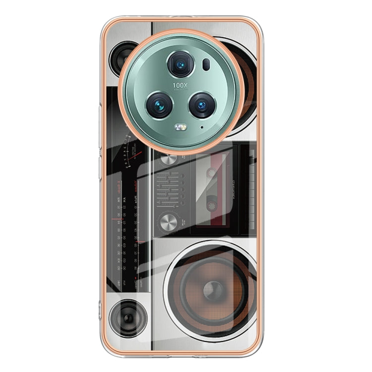 For Honor Magic 5 Pro Electroplating Marble Dual-side IMD Phone Case(Retro Radio) - Honor Cases by buy2fix | Online Shopping UK | buy2fix