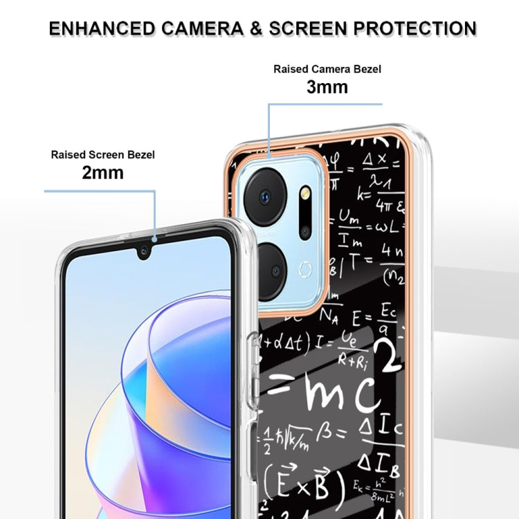 For Honor X7a Electroplating Marble Dual-side IMD Phone Case(Equation) - Honor Cases by buy2fix | Online Shopping UK | buy2fix