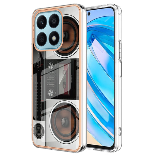 For Honor X8a Electroplating Marble Dual-side IMD Phone Case(Retro Radio) - Honor Cases by buy2fix | Online Shopping UK | buy2fix