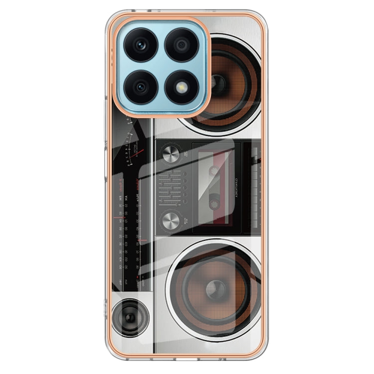 For Honor X8a Electroplating Marble Dual-side IMD Phone Case(Retro Radio) - Honor Cases by buy2fix | Online Shopping UK | buy2fix