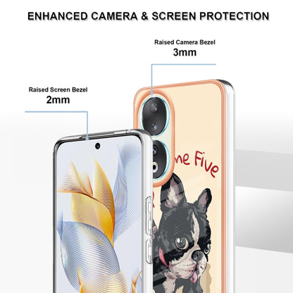 For Honor 90 5G Electroplating Marble Dual-side IMD Phone Case(Lucky Dog) - Honor Cases by buy2fix | Online Shopping UK | buy2fix