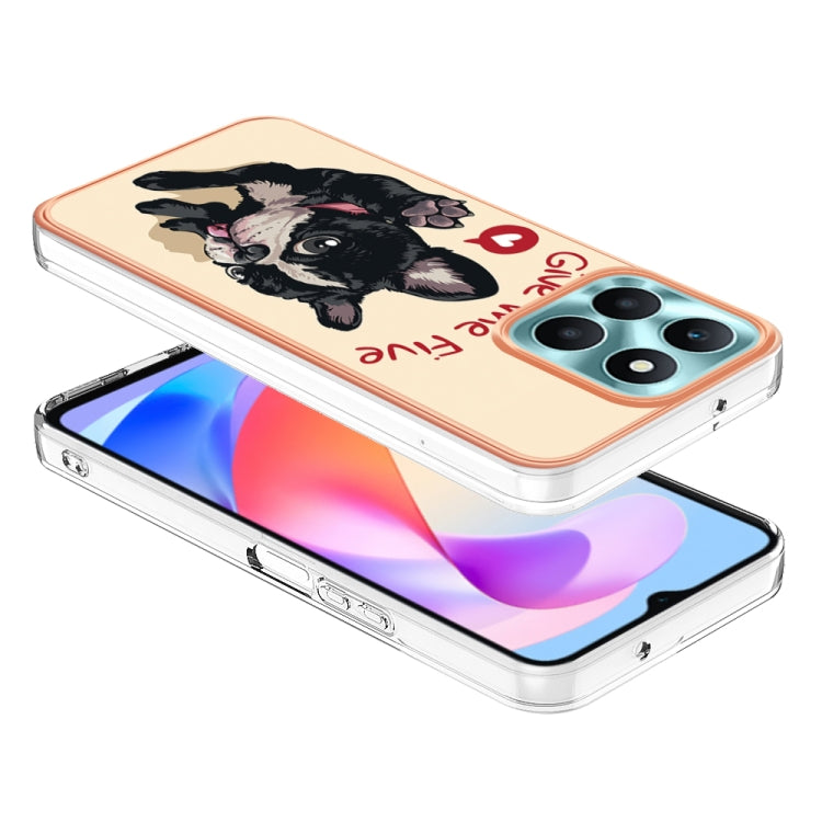 For Honor X6a Electroplating Marble Dual-side IMD Phone Case(Lucky Dog) - Honor Cases by buy2fix | Online Shopping UK | buy2fix