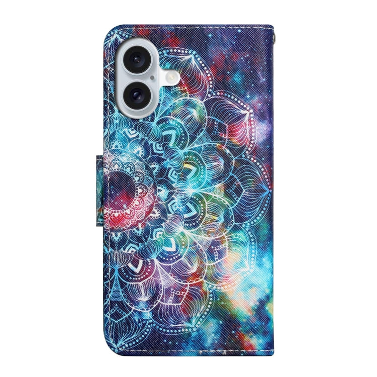 For iPhone 16 Plus 3D Colored Drawing Flip Leather Phone Case(Star Mandala) - iPhone 16 Plus Cases by buy2fix | Online Shopping UK | buy2fix