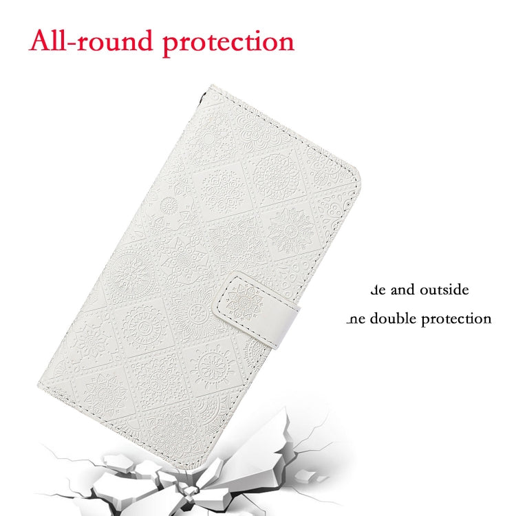 For iPhone 16 Pro Max Ethnic Style Embossed Pattern Leather Phone Case(White) - iPhone 16 Pro Max Cases by buy2fix | Online Shopping UK | buy2fix