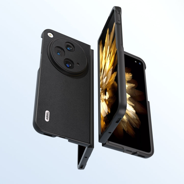 For OPPO Find N3 / OnePlus Open ABEEL Genuine Leather Xiaoya Series Phone Case(Black) - Find N3 Cases by buy2fix | Online Shopping UK | buy2fix