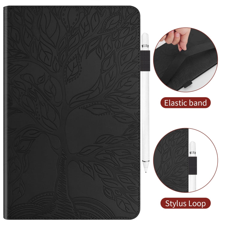 For Samsung Galaxy Tab S9 / S8 / S7 Life Tree Series Horizontal Flip Leather Tablet Case(Black) - Galaxy Tab S8 Cases by buy2fix | Online Shopping UK | buy2fix