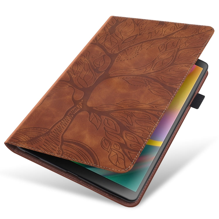 For Samsung Galaxy Tab S8 / S7 Life Tree Series Horizontal Flip Leather Tablet Case(Brown) - Galaxy Tab S8 Cases by buy2fix | Online Shopping UK | buy2fix