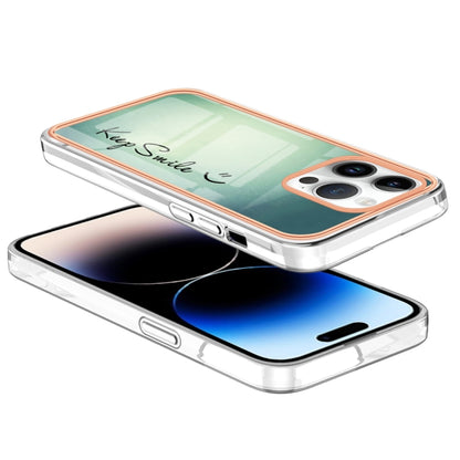 For iPhone 16 Pro Max Electroplating Marble Dual-side IMD Phone Case(Smile) - iPhone 16 Pro Max Cases by buy2fix | Online Shopping UK | buy2fix