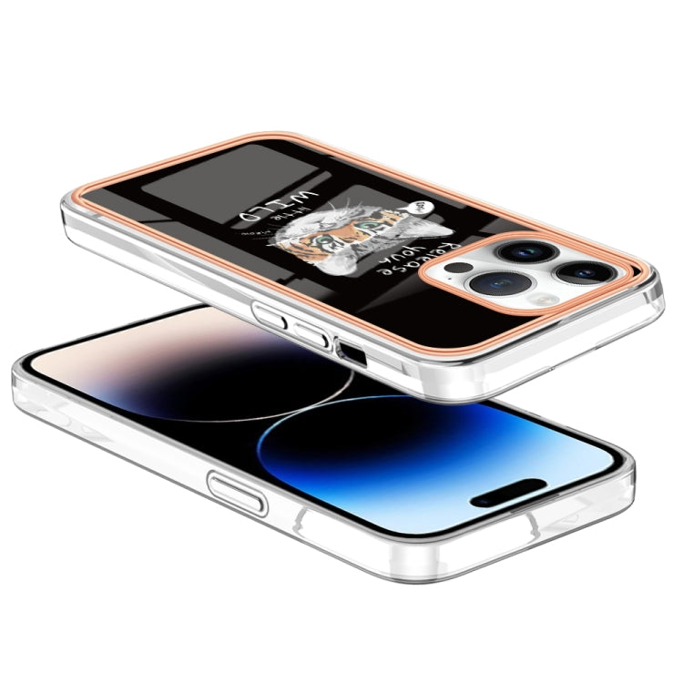 For iPhone 16 Pro Max Electroplating Marble Dual-side IMD Phone Case(Natural Growth) - iPhone 16 Pro Max Cases by buy2fix | Online Shopping UK | buy2fix