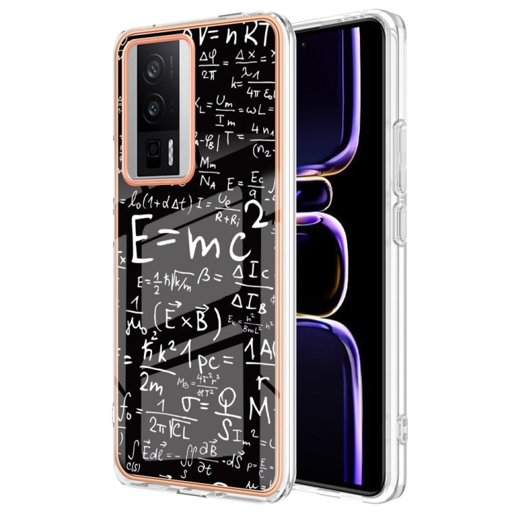 For Xiaomi Poco F5 Pro 5G / Redmi K60 Electroplating Marble Dual-side IMD Phone Case(Equation) - Xiaomi Cases by buy2fix | Online Shopping UK | buy2fix