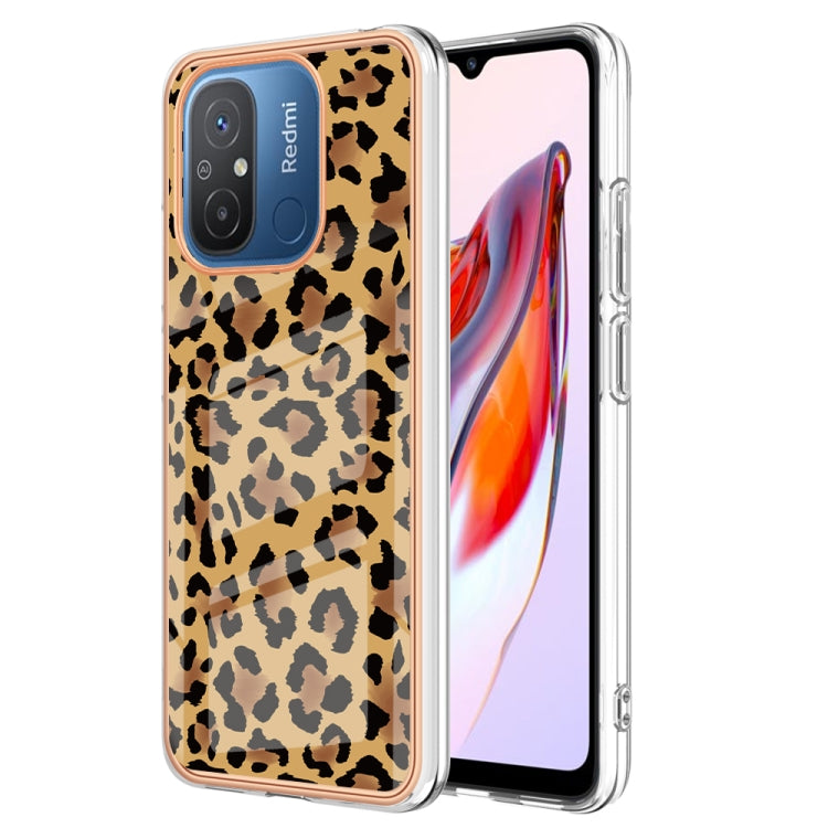 For Xiaomi Redmi 12C / 11A 4G Electroplating Marble Dual-side IMD Phone Case(Leopard Print) - Xiaomi Cases by buy2fix | Online Shopping UK | buy2fix