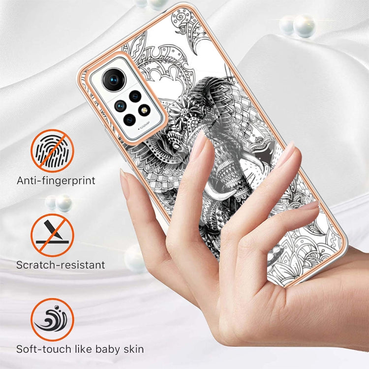 For Xiaomi Redmi Note 12 Pro 4G Global Electroplating Marble Dual-side IMD Phone Case(Totem Elephant) - Xiaomi Cases by buy2fix | Online Shopping UK | buy2fix