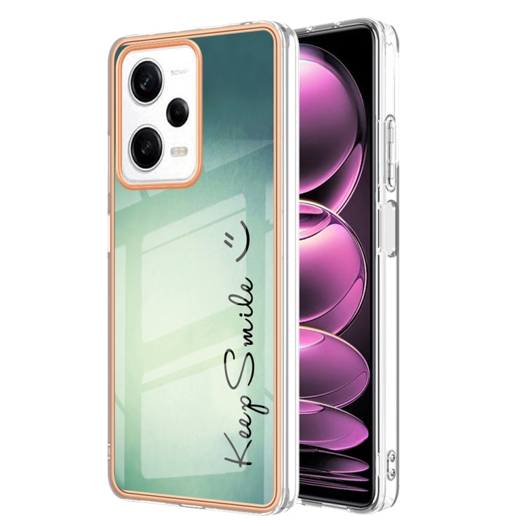 For Xiaomi Redmi Note 12 Pro 5G Global Electroplating Marble Dual-side IMD Phone Case(Smile) - Xiaomi Cases by buy2fix | Online Shopping UK | buy2fix