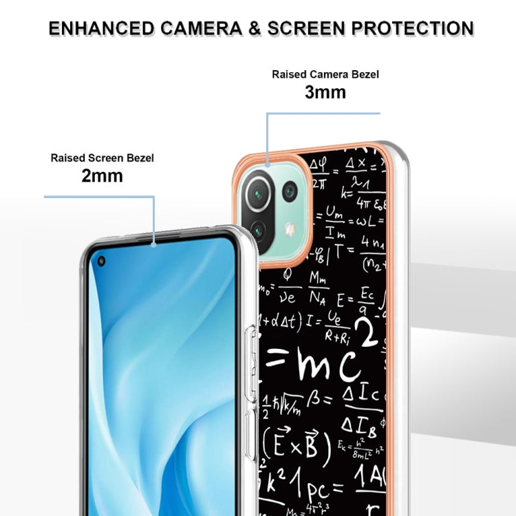 For Xiaomi 11 Lite Electroplating Marble Dual-side IMD Phone Case(Equation) - Xiaomi Cases by buy2fix | Online Shopping UK | buy2fix