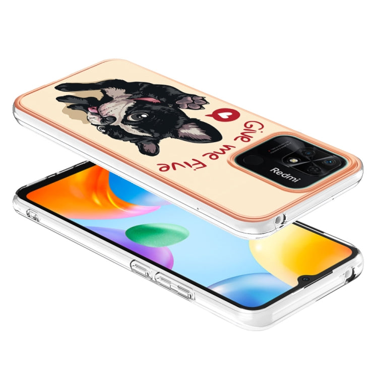 For Xiaomi Redmi 10C Electroplating Marble Dual-side IMD Phone Case(Lucky Dog) - Xiaomi Cases by buy2fix | Online Shopping UK | buy2fix