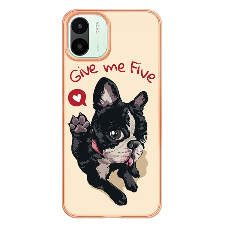 For Xiaomi Redmi A1 Electroplating Marble Dual-side IMD Phone Case(Lucky Dog) - Xiaomi Cases by buy2fix | Online Shopping UK | buy2fix