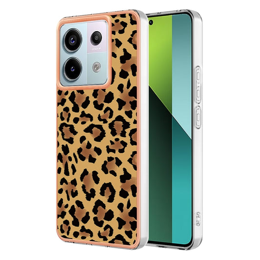 For Xiaomi Redmi Note 13 Pro 5G Global Electroplating Marble Dual-side IMD Phone Case(Leopard Print) - Note 13 Pro Cases by buy2fix | Online Shopping UK | buy2fix