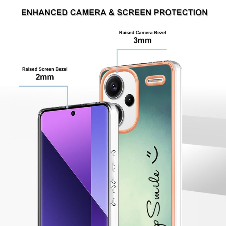 For Xiaomi Redmi Note 13 Pro+ 5G Electroplating Marble Dual-side IMD Phone Case(Smile) - Note 13 Pro+ Cases by buy2fix | Online Shopping UK | buy2fix