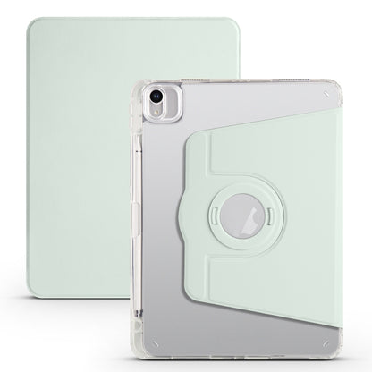 For iPad Air 13 2024 Clear Acrylic 360 Rotation Detachable Leather Tablet Case(Light Green) - iPad Air 13 2024 Cases by buy2fix | Online Shopping UK | buy2fix