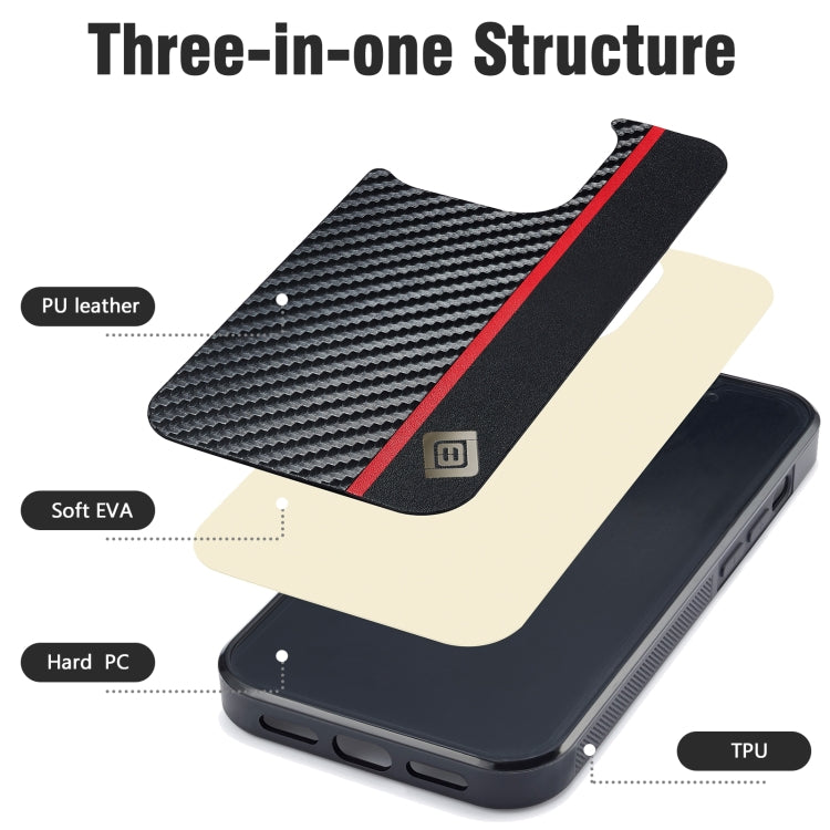 For OPPO Find N2 LC.IMEEKE 3 in 1 Carbon Fiber Texture Shockproof Phone Case(Black) - OPPO Cases by LC.IMEEKE | Online Shopping UK | buy2fix