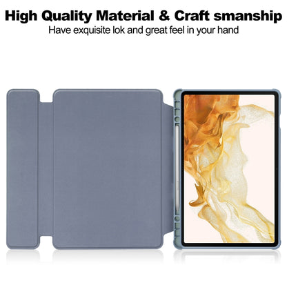 For Samsung Galaxy Tab S9+ 360 Rotation Transparent Smart Leather Case(Lavender) - Galaxy Tab S9+ Cases by buy2fix | Online Shopping UK | buy2fix