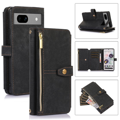 For Google Pixel 7a Dream 9-Card Wallet Zipper Bag Leather Phone Case(Black) - Google Cases by buy2fix | Online Shopping UK | buy2fix