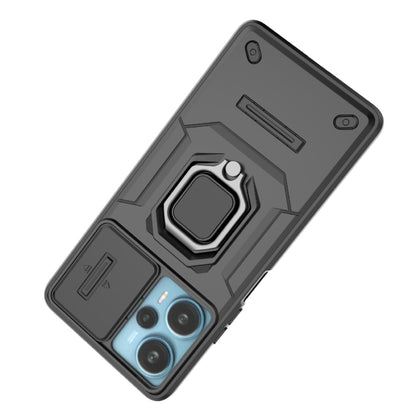 For Xiaomi Redmi Note 12 Turbo 5G Sliding Camshield TPU + PC Shockproof Phone Case with Holder(Grey) - Xiaomi Cases by buy2fix | Online Shopping UK | buy2fix