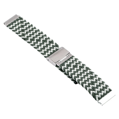 For Samsung Galaxy Watch 6 / 6 Classic Nylon Braided Metal Buckle Watch Band(W Green White) - Watch Bands by buy2fix | Online Shopping UK | buy2fix