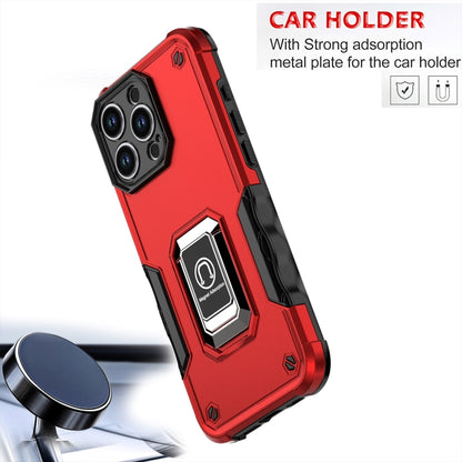 For iPhone 16 Pro Max Ring Holder Non-slip Shockproof Armor Phone Case(Red) - iPhone 16 Pro Max Cases by buy2fix | Online Shopping UK | buy2fix