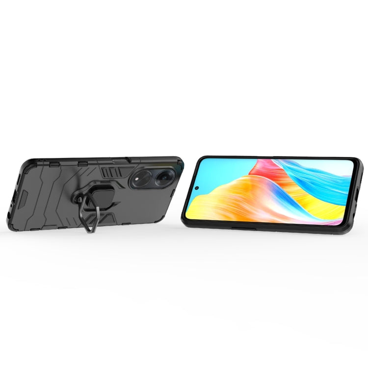 For OPPO A98 5G / A1 PC + TPU Shockproof Protective Phone Case with Magnetic Ring Holder(Black) - OPPO Cases by buy2fix | Online Shopping UK | buy2fix