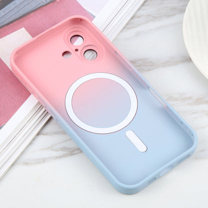 For iPhone 16 Plus Liquid TPU Silicone Gradient MagSafe Phone Case(Pink Blue) - iPhone 16 Plus Cases by buy2fix | Online Shopping UK | buy2fix