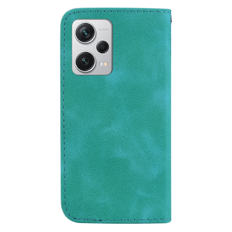 For Xiaomi Redmi Note 12 Pro+ Global 7-shaped Embossed Leather Phone Case(Green) - Xiaomi Cases by buy2fix | Online Shopping UK | buy2fix