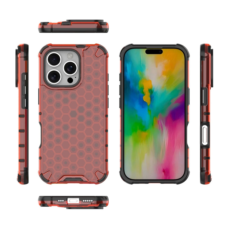 For iPhone 16 Pro Max Honeycomb Shockproof Phone Case(Red) - iPhone 16 Pro Max Cases by buy2fix | Online Shopping UK | buy2fix