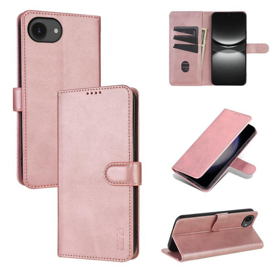 For iPhone 16e AZNS Skin Feel Calf Texture Flip Leather Phone Case(Rose Gold) - iPhone 16e Cases by AZNS | Online Shopping UK | buy2fix