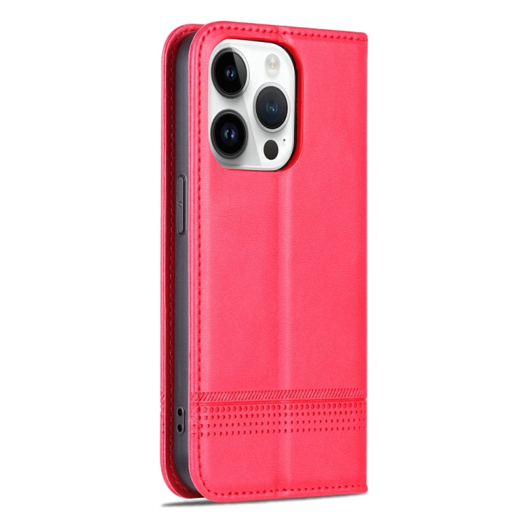 For iPhone 15 Pro Max AZNS Magnetic Calf Texture Flip Leather Phone Case(Red) - iPhone 15 Pro Max Cases by AZNS | Online Shopping UK | buy2fix