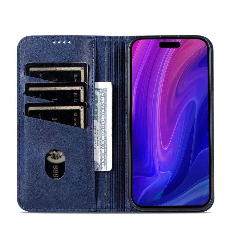 For iPhone 16 Pro Max AZNS Magnetic Calf Texture Flip Leather Phone Case(Dark Blue) - iPhone 16 Pro Max Cases by AZNS | Online Shopping UK | buy2fix