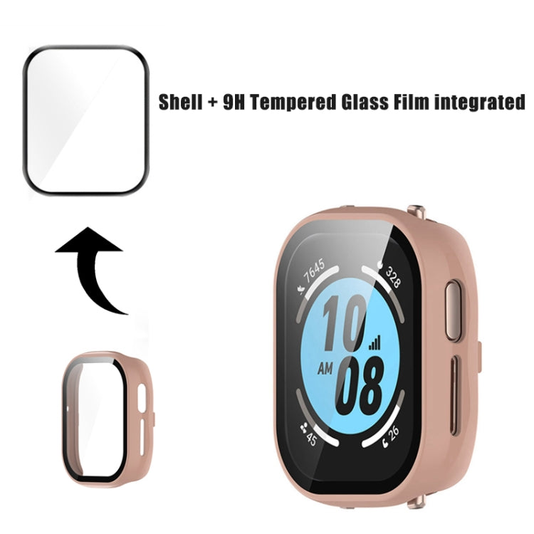 For Honor Watch 4 PC + 9H Tempered Glass Integrated Watch Case(Pink) - Watch Cases by buy2fix | Online Shopping UK | buy2fix