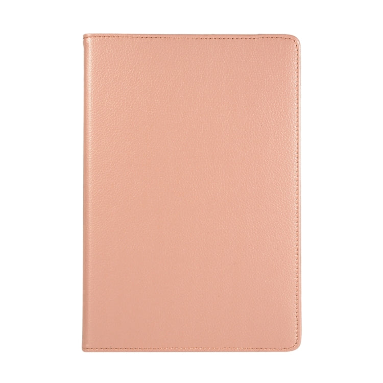 For Samsung Galaxy Tab S9 360 Degrees Rotation Holder Litchi Texture Leather Tablet Case(Rose Gold) - Galaxy Tab S9 Cases by buy2fix | Online Shopping UK | buy2fix