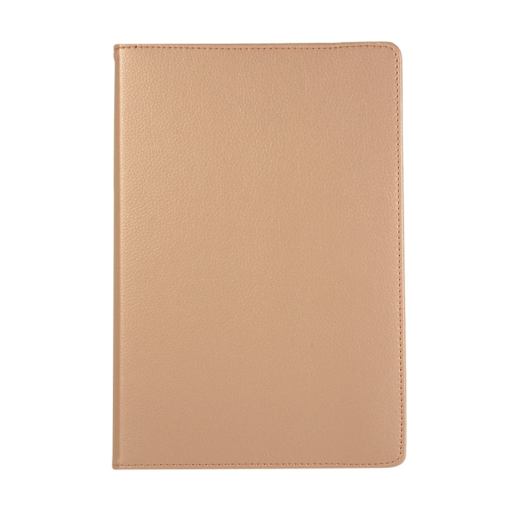 For Samsung Galaxy Tab S9+ 360 Degrees Rotation Holder Litchi Texture Leather Tablet Case(Golden) - Galaxy Tab S9+ Cases by buy2fix | Online Shopping UK | buy2fix