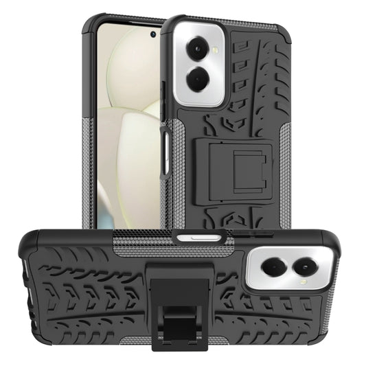 For Motorola Moto G Power 5G 2024 Tire Texture TPU + PC Phone Case with Holder(Black) - Motorola Cases by buy2fix | Online Shopping UK | buy2fix