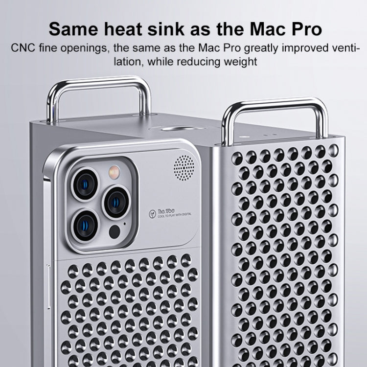 For iPhone 15 Pro Max Aromatherapy Aluminum Alloy Cooling Phone Case(Silver) - iPhone 15 Pro Max Cases by buy2fix | Online Shopping UK | buy2fix