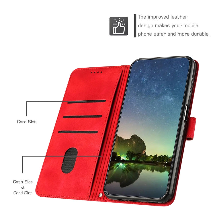 For Motorola Moto G Play 2024 Dream Triangle Leather Phone Case with Lanyard(Red) - Motorola Cases by buy2fix | Online Shopping UK | buy2fix