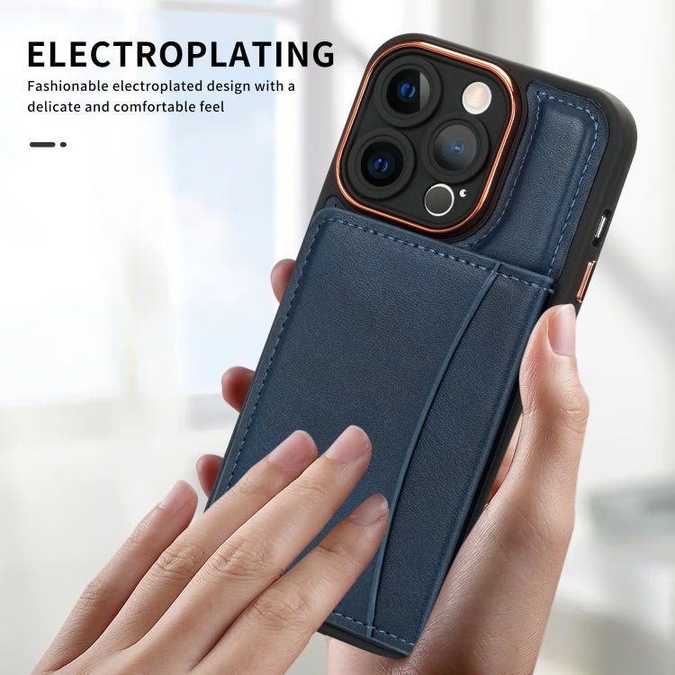 For iPhone 13 Pro Multifunctional Magsafe Magnetic Card Bag Phone Case(Blue) - iPhone 13 Pro Cases by buy2fix | Online Shopping UK | buy2fix