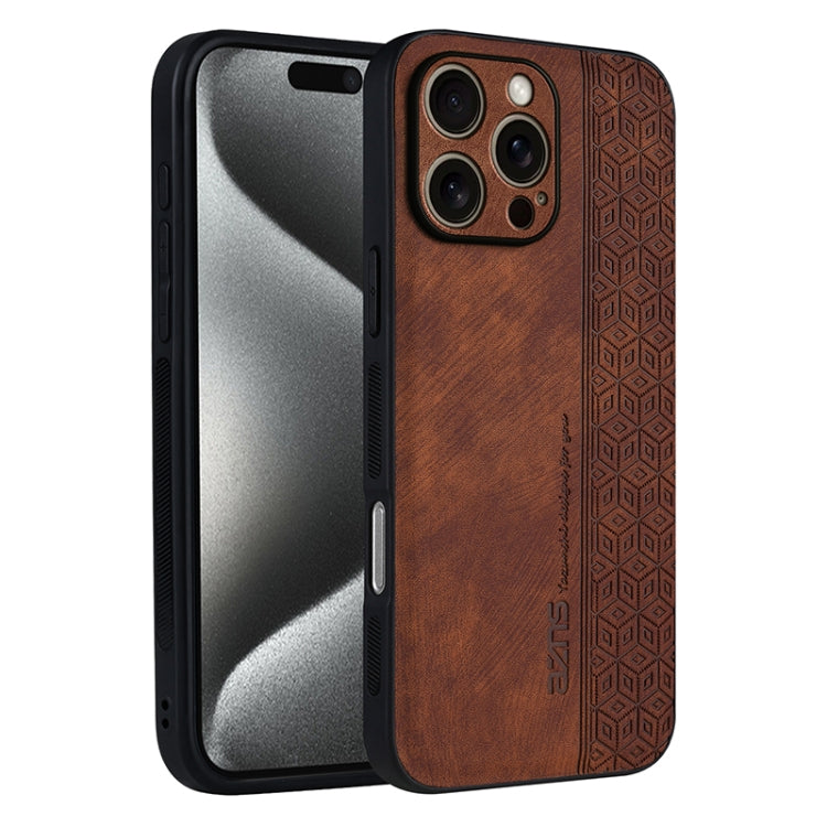 For iPhone 16 Pro Max AZNS 3D Embossed Skin Feel Phone Case(Brown) - iPhone 16 Pro Max Cases by AZNS | Online Shopping UK | buy2fix